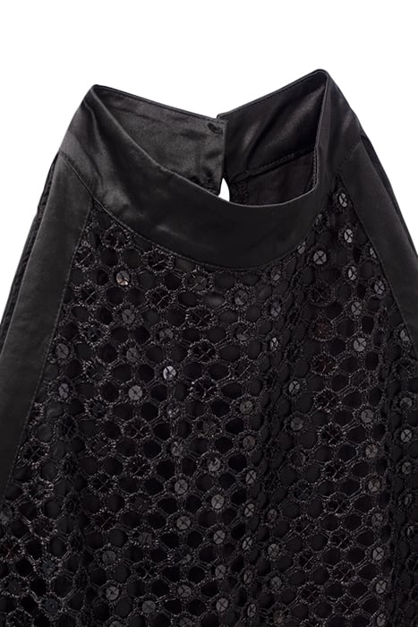 BLACK LACE MIDI DRESS WITH AMERICAN ARMHOLES 7