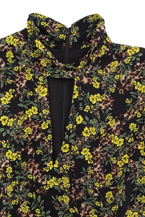 BLACK RECYCLED DRESS WITH FLORAL LEOPARD PRINT 7