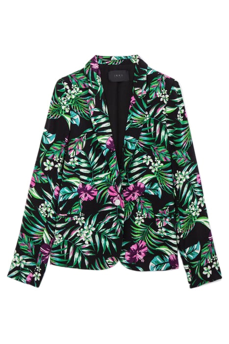 BLACK LENZING™ ECOVERO™ JACKET WITH TROPICAL PRINT 4
