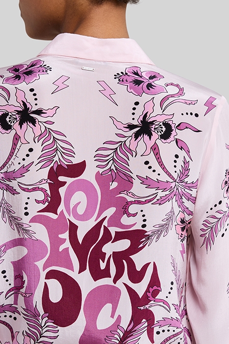 PINK SHIRT WITH FLOWER & PALM-TREE PRINT 5