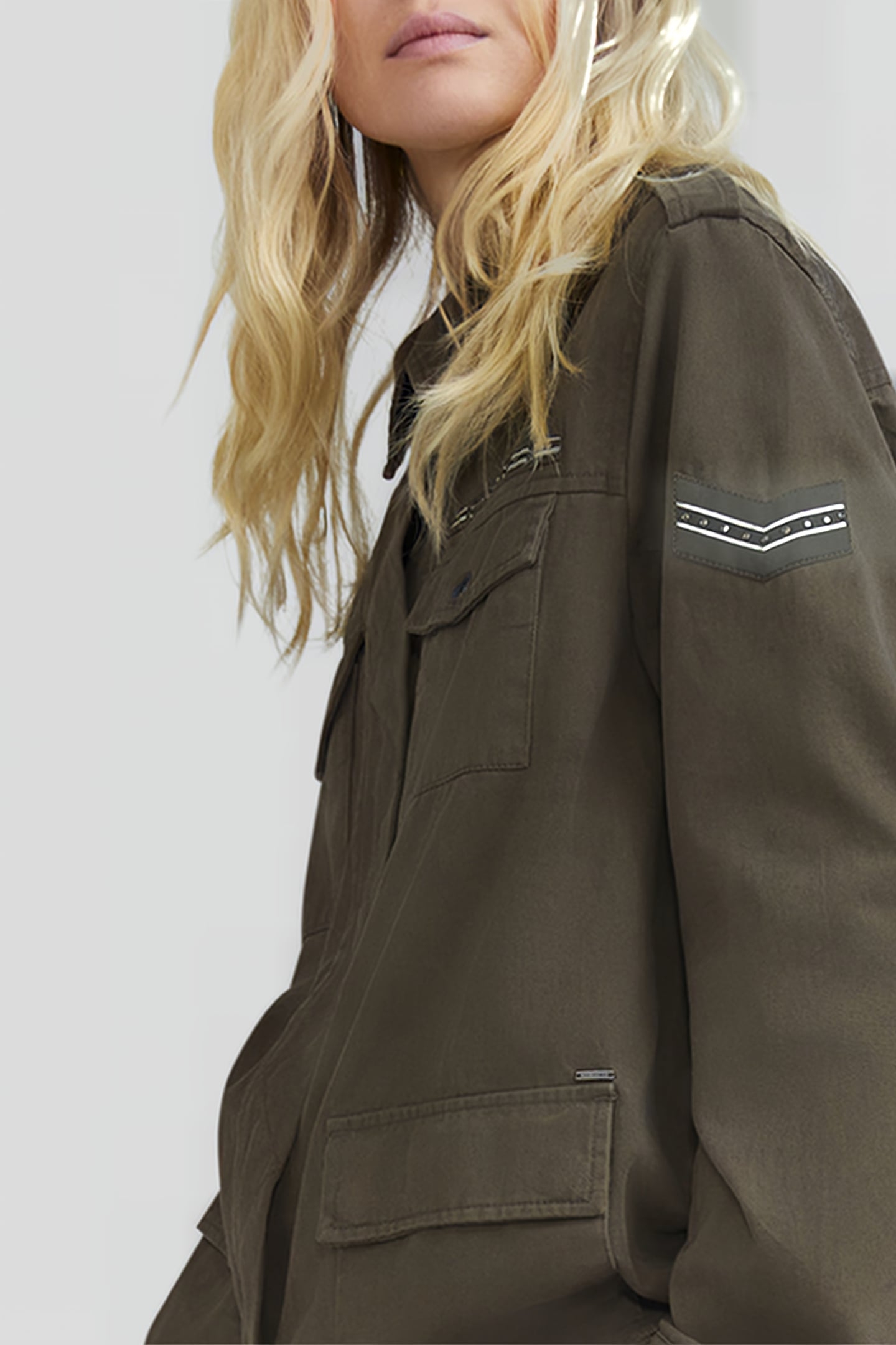 KHAKI COTTON SAFARI JACKET, XL IMAGE BACK 5