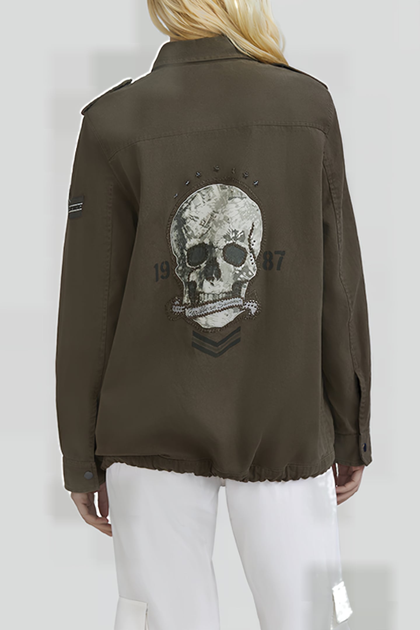 KHAKI COTTON SAFARI JACKET, XL IMAGE BACK 2