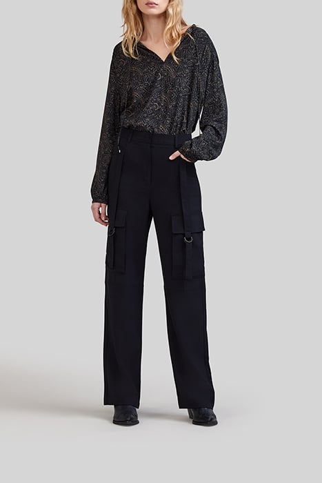 KHAKI LENZING™ ECOVERO™ FLORAL PAISLEY BLOUSE 3