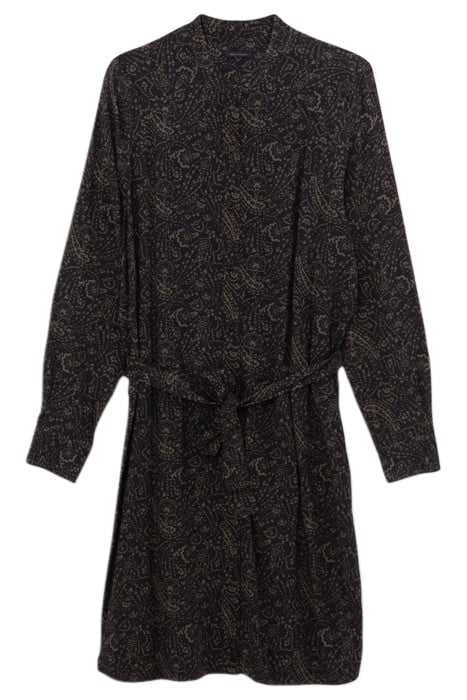 KHAKI LENZING™ ECOVERO™ FLORAL PAISLEY DRESS 3