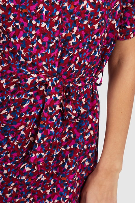 DARK RED TACHIST PRINT DRESS 6