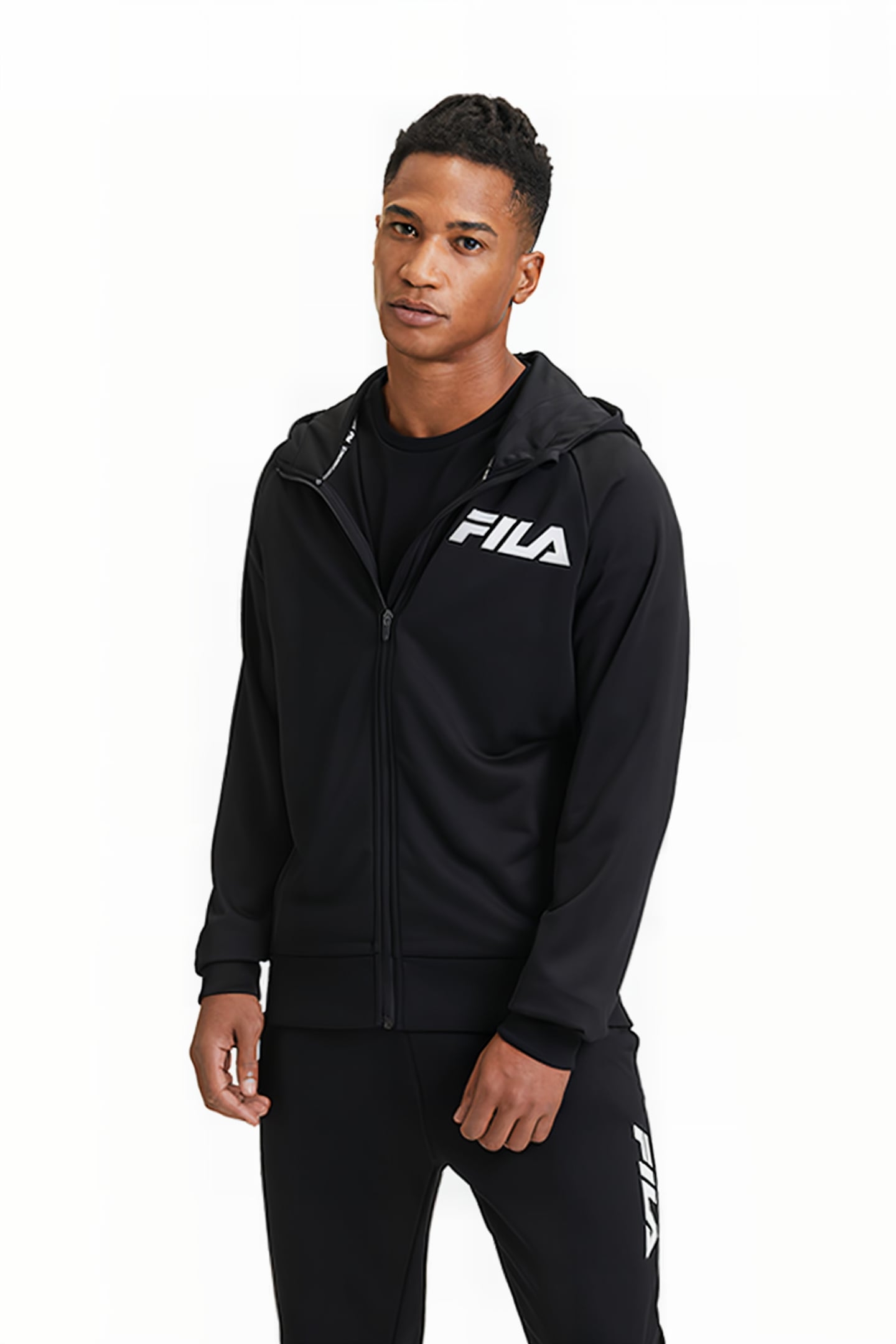 TREPUZZI HOODED ZIP JACKET BLACK 1