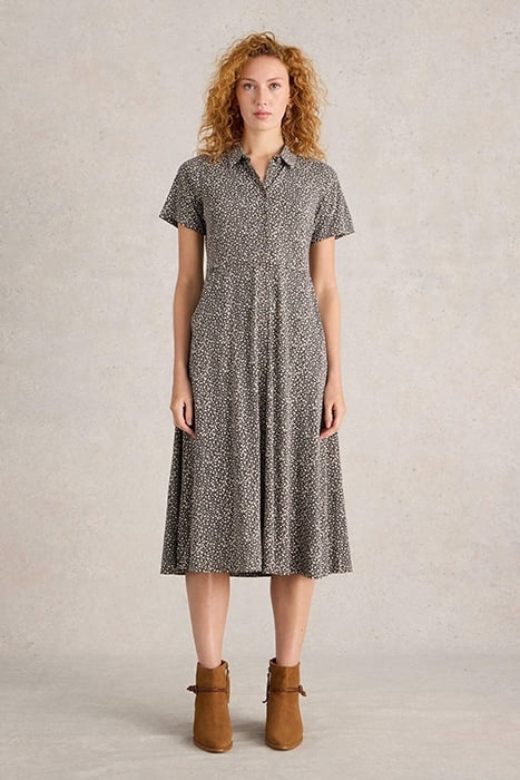 RUA JERSEY SHIRT DRESS BLACK PRINT 1