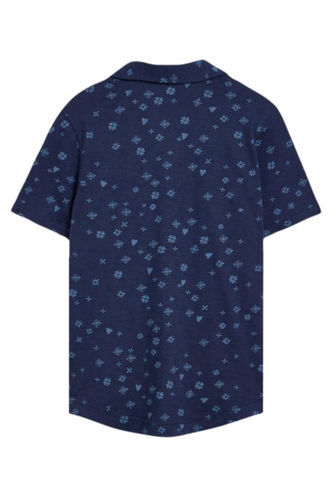 PENNY POCKET JERSEY SHIRT NAVY PRINT 5
