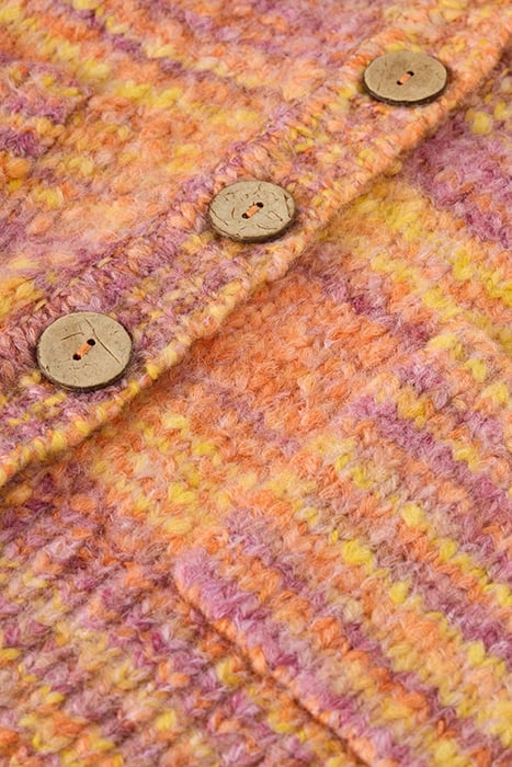 CINDY SPACE DYE CARDI ORANGE MULTI 6