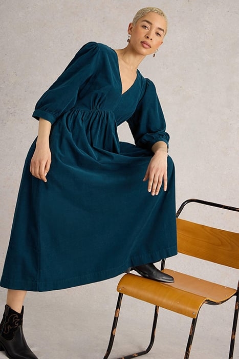 LUCY CORD DRESS DARK TEAL 4