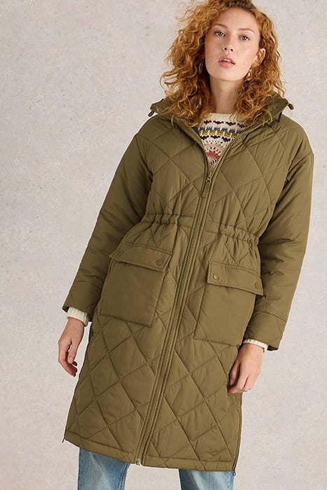 LORENA QUILTED COAT KHAKI GREEN 1