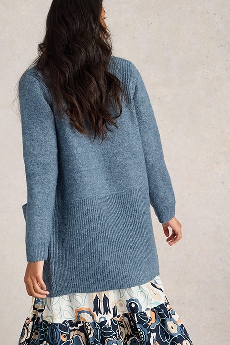 ERIN LONGLINE CARDI MID BLUE 2