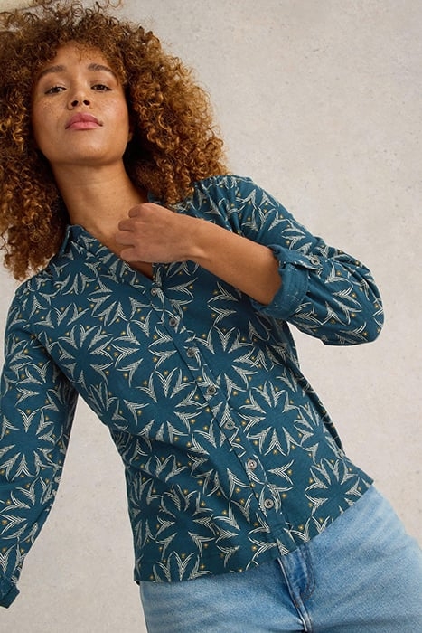 ANNIE JERSEY SHIRT TEAL MULTI 3