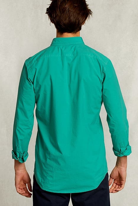 CUSTOM FIT GREEN POPLIN SHIRT 2
