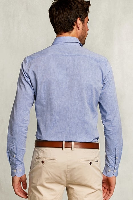 SLIM FIT COTTON-LINEN SHIRT BLUE BLUE 2