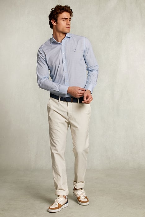 CUSTOM FIT DOTTED SHIRT BLUE/GREEN WHITE 3