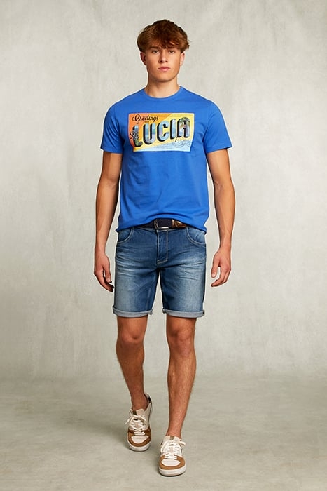 NORMAL FIT BASIC T-SHIRT CARRIBEAN BLUE BLUE 3