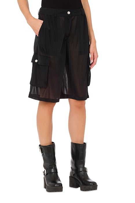 LIGHTWEIGHT NYLON BERMUDA SHORTS BLACK 1