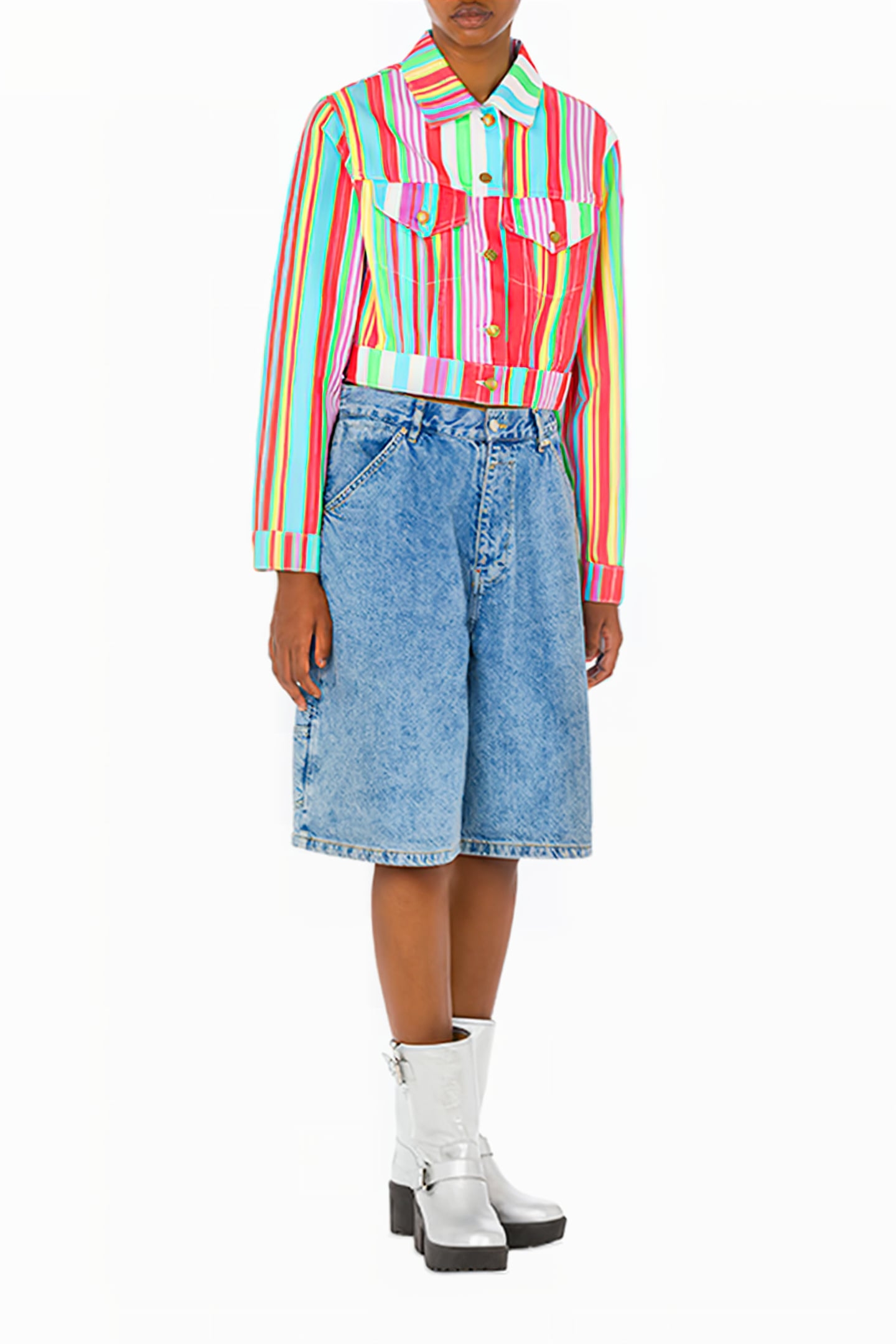 COLORFUL STRIPES COTTON DRILL JACKET MULTICOLOR 1