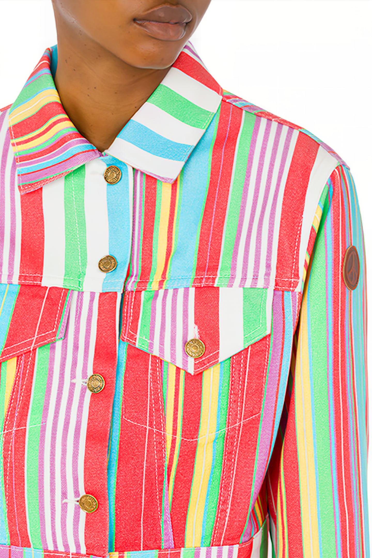 COLORFUL STRIPES COTTON DRILL JACKET MULTICOLOR 4