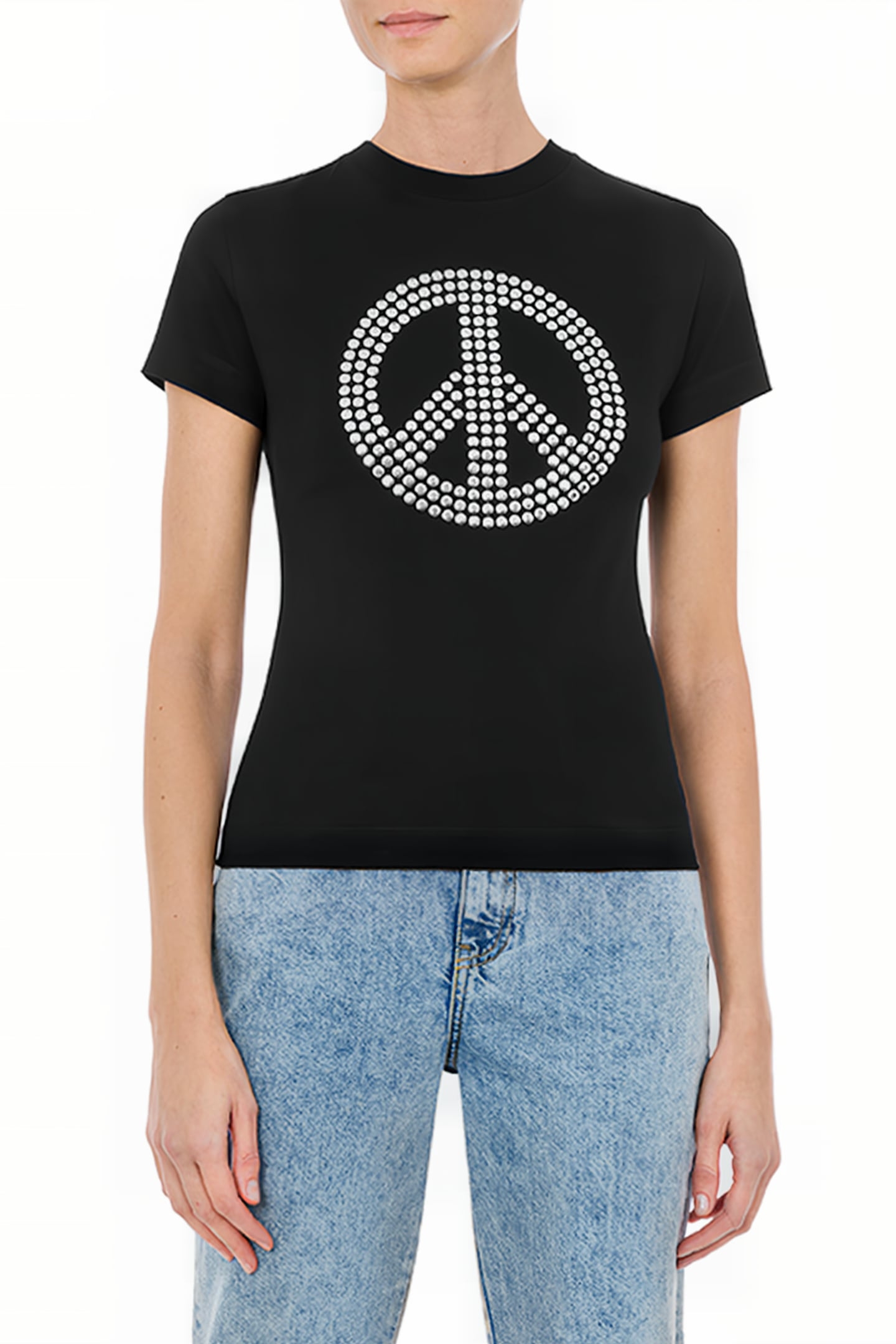 PEACE SYMBOL JERSEY T-SHIRT BLACK 1