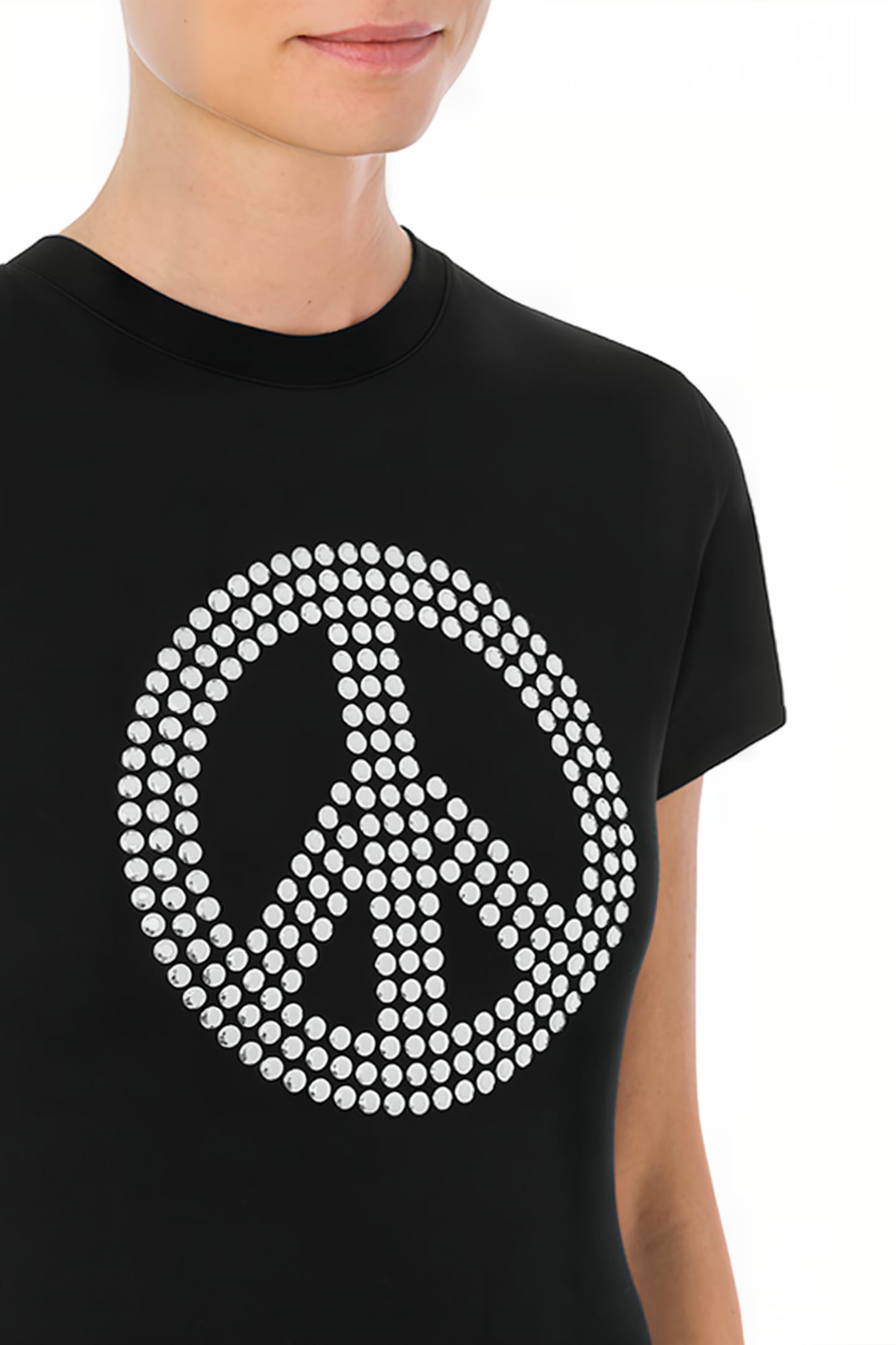 PEACE SYMBOL JERSEY T-SHIRT BLACK 4