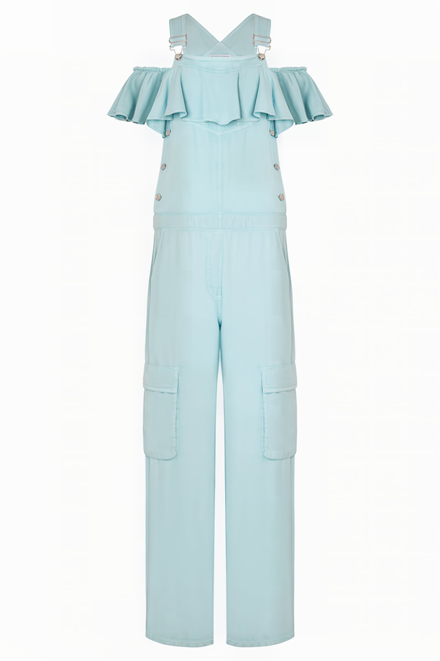 GARMENT-DYED LYOCELL DUNGAREES BLUE 3