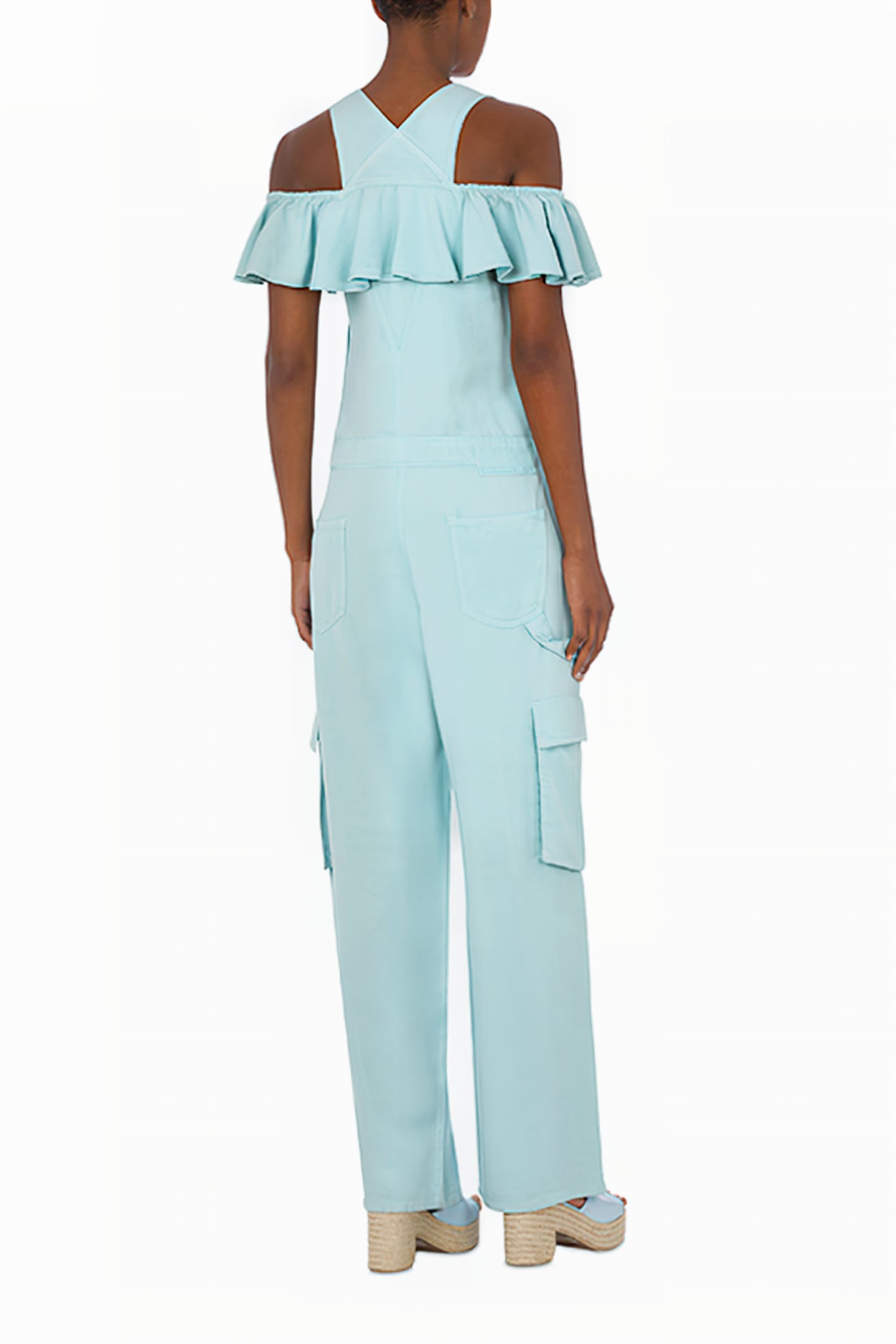 GARMENT-DYED LYOCELL DUNGAREES BLUE 2