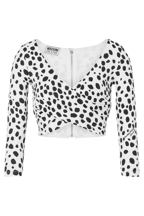 LEOPARD PRINT ORGANZA CROP TOP WHITE 3