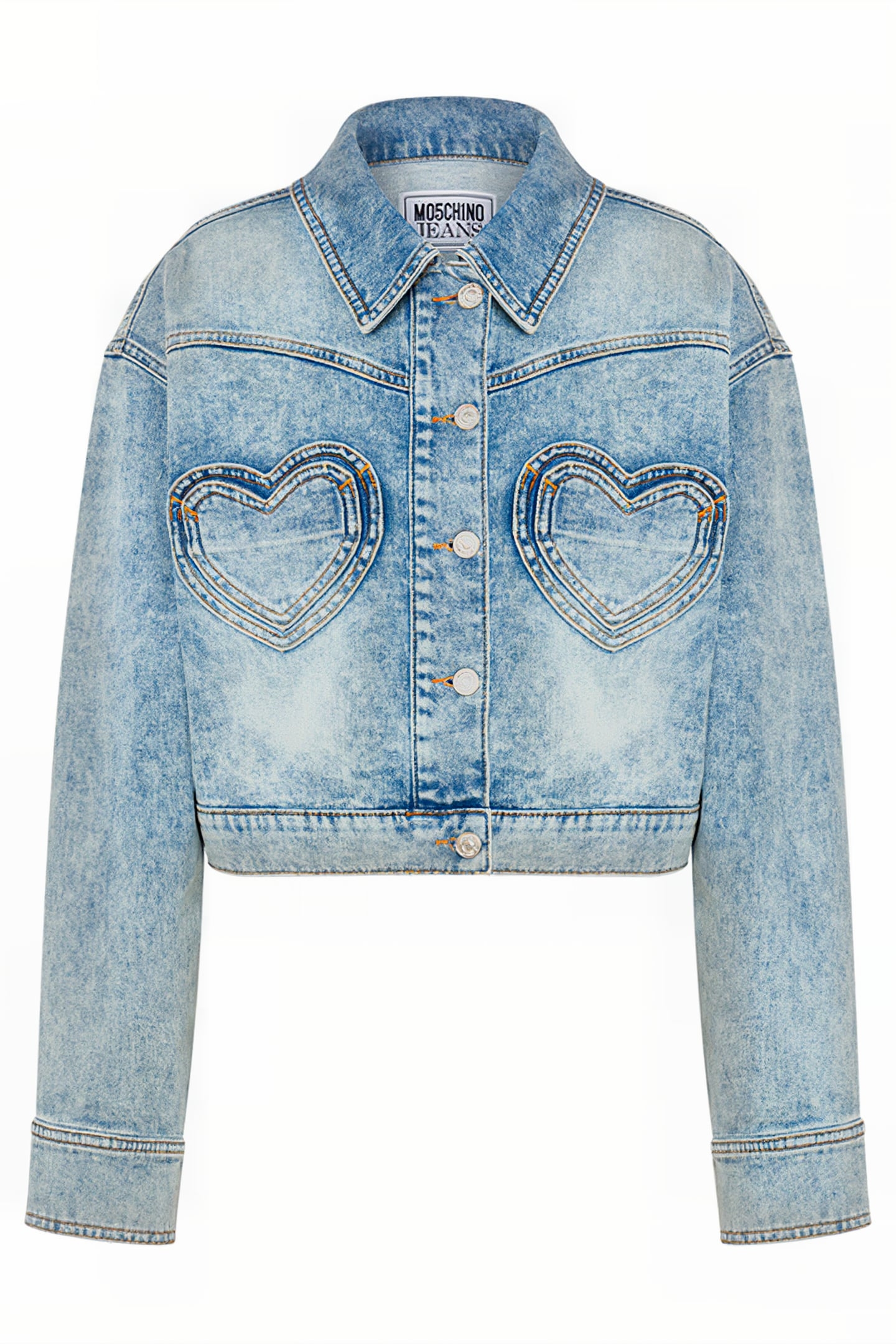 HEART POCKETS STRETCH DENIM JACKET BLUE 3