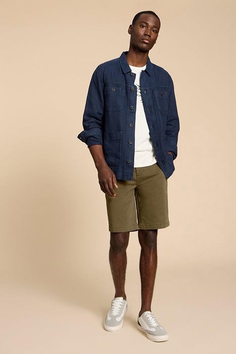 SUTTON ORGANIC CHINO SHORT DARK GREEN 1