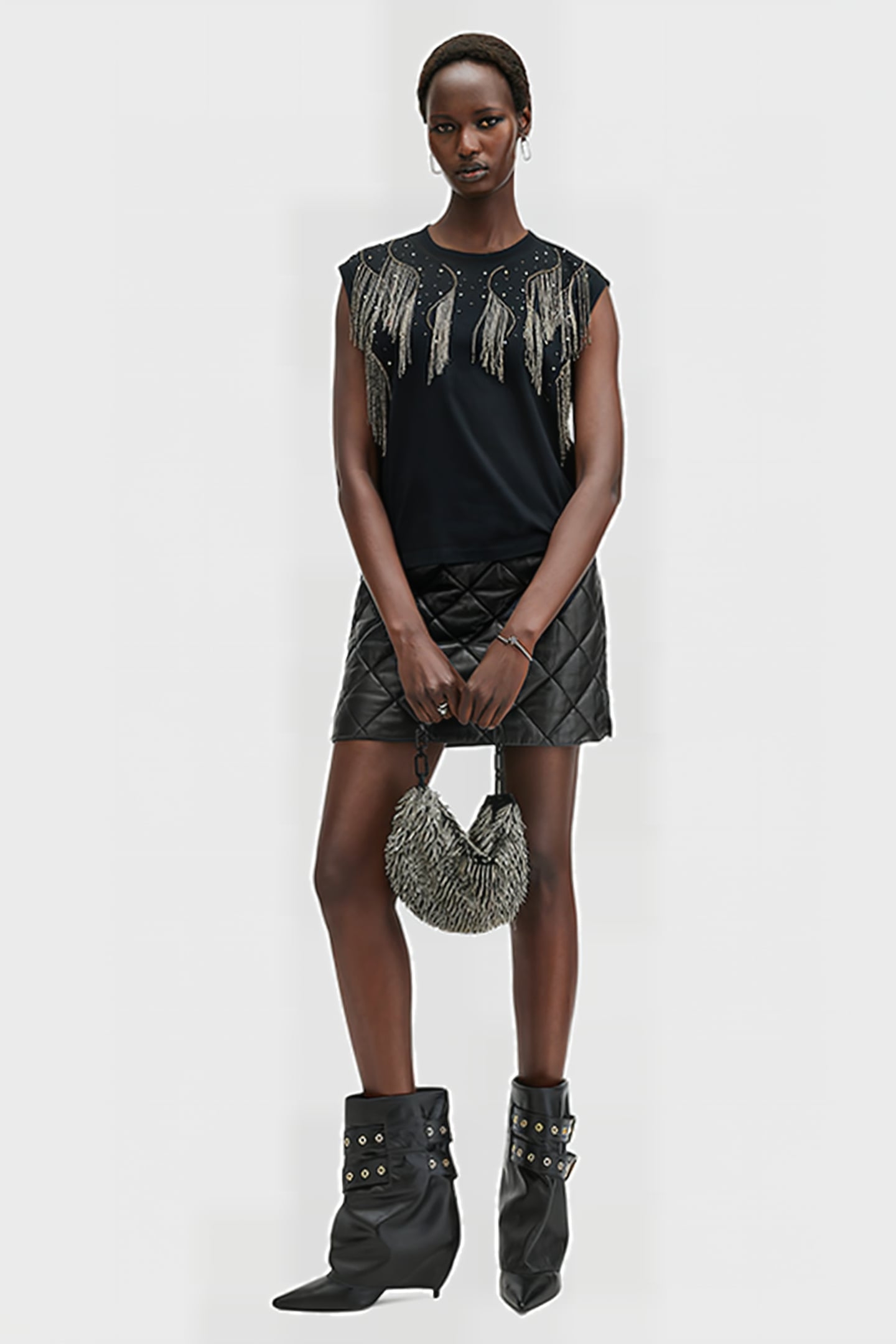 OTTIE QUILT SKIRT BLACK 5