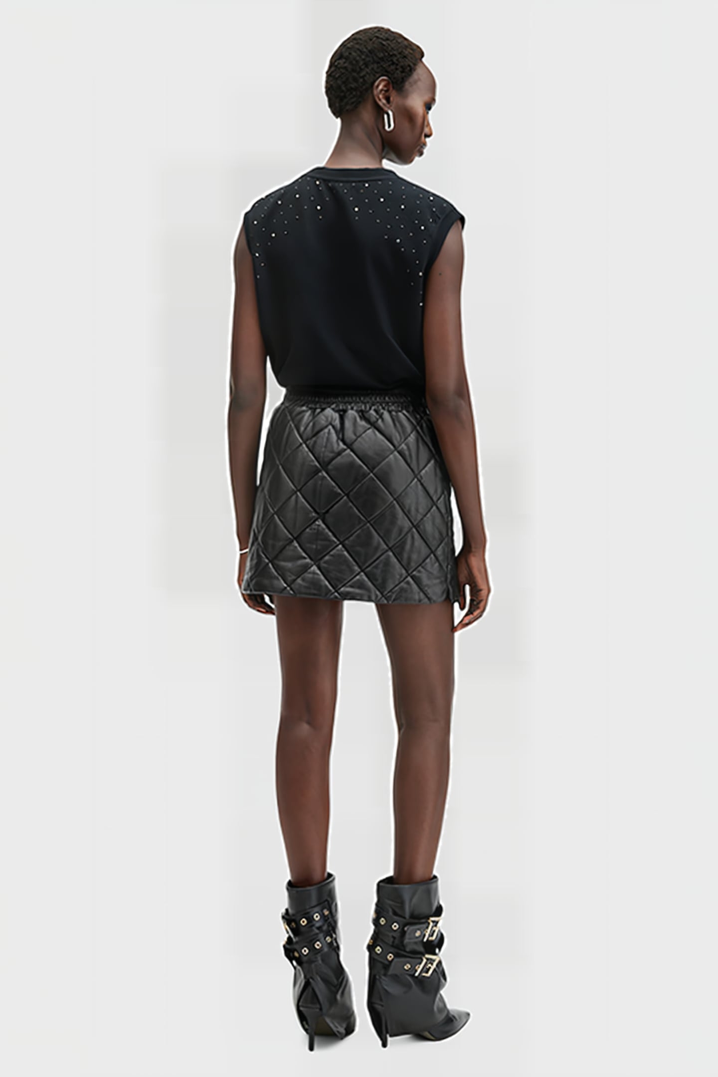 OTTIE QUILT SKIRT BLACK 3