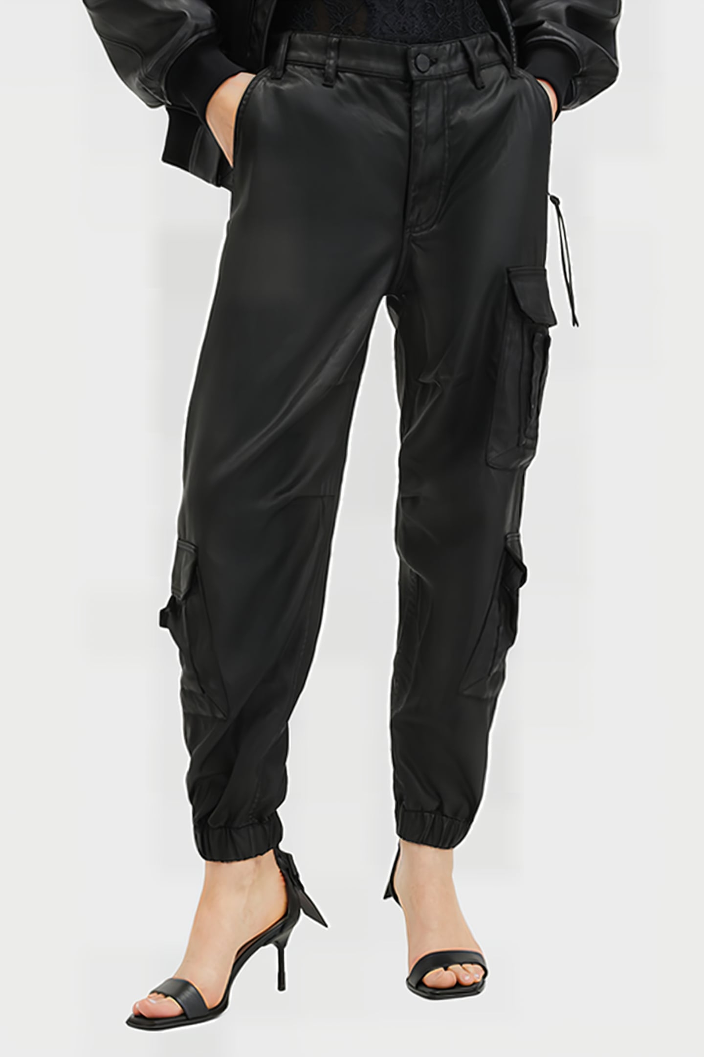 HIMARI CARGO TROUSER COATED BLACK 1