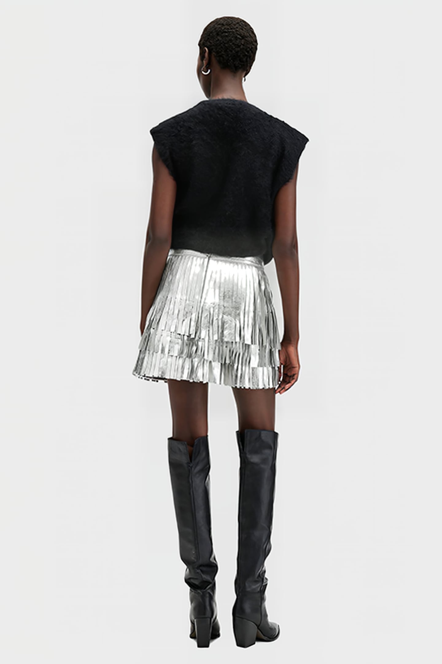 AISHA FOIL SKIRT SILVER 4