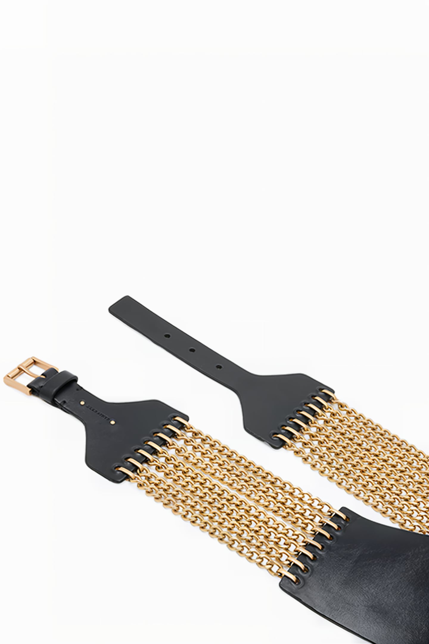 ZORA CHAIN WIDE BELT BLACK/WARM BRASS 4