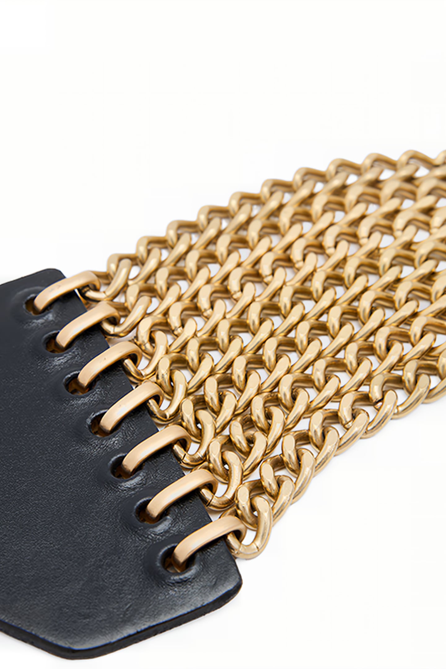 ZORA CHAIN WIDE BELT BLACK/WARM BRASS 5