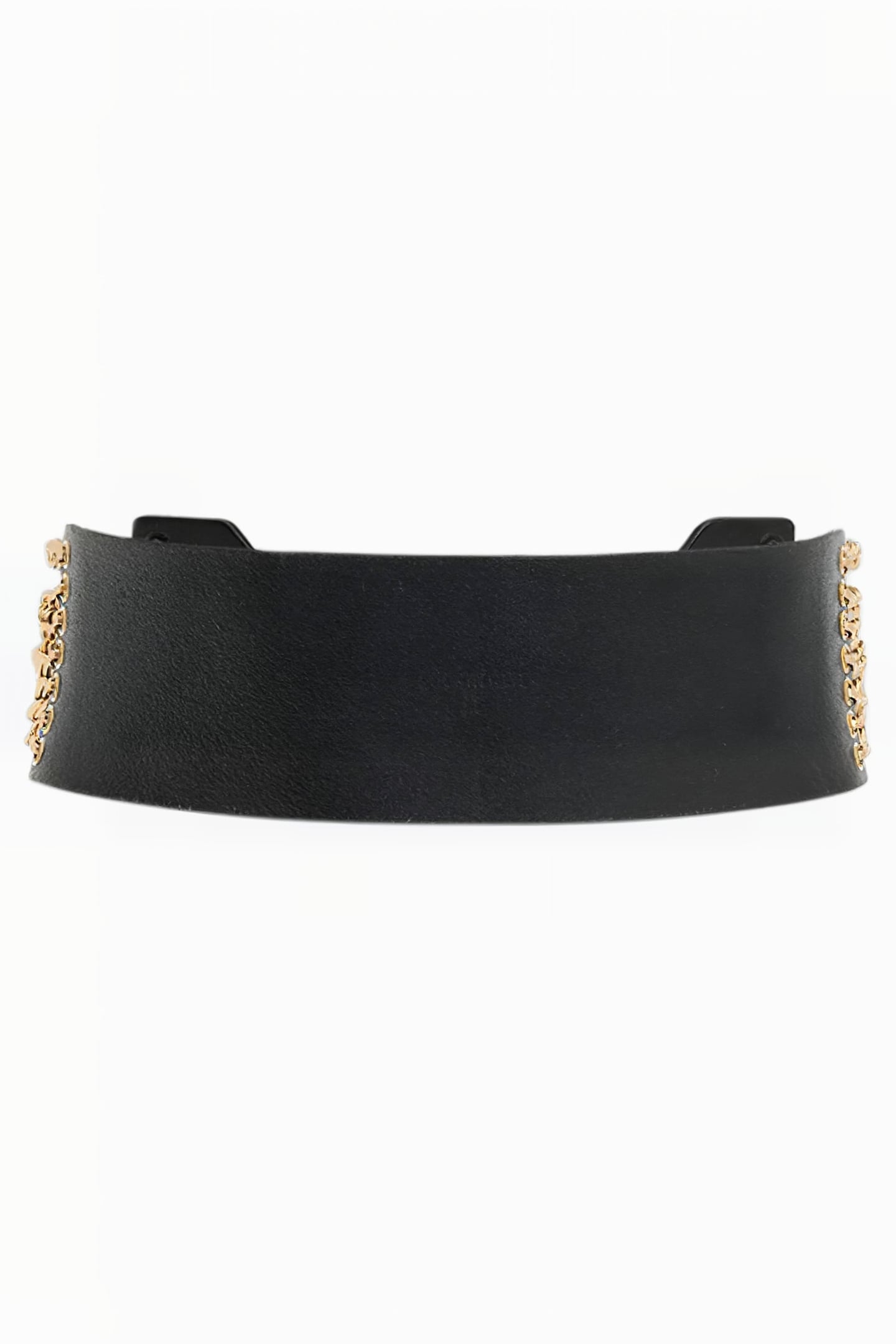 ZORA CHAIN WIDE BELT BLACK/WARM BRASS 3