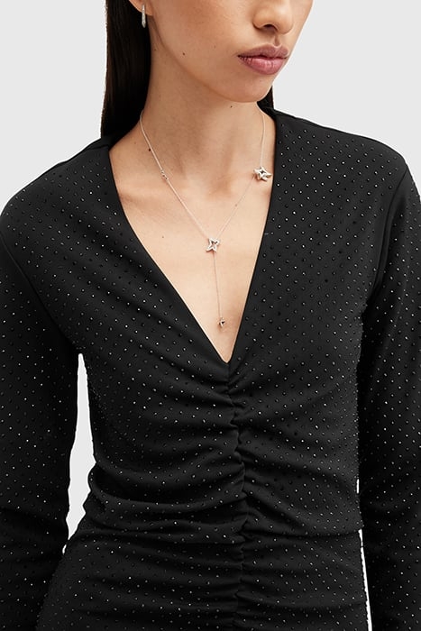 ALYA RUCHE DRESS BLACK 7