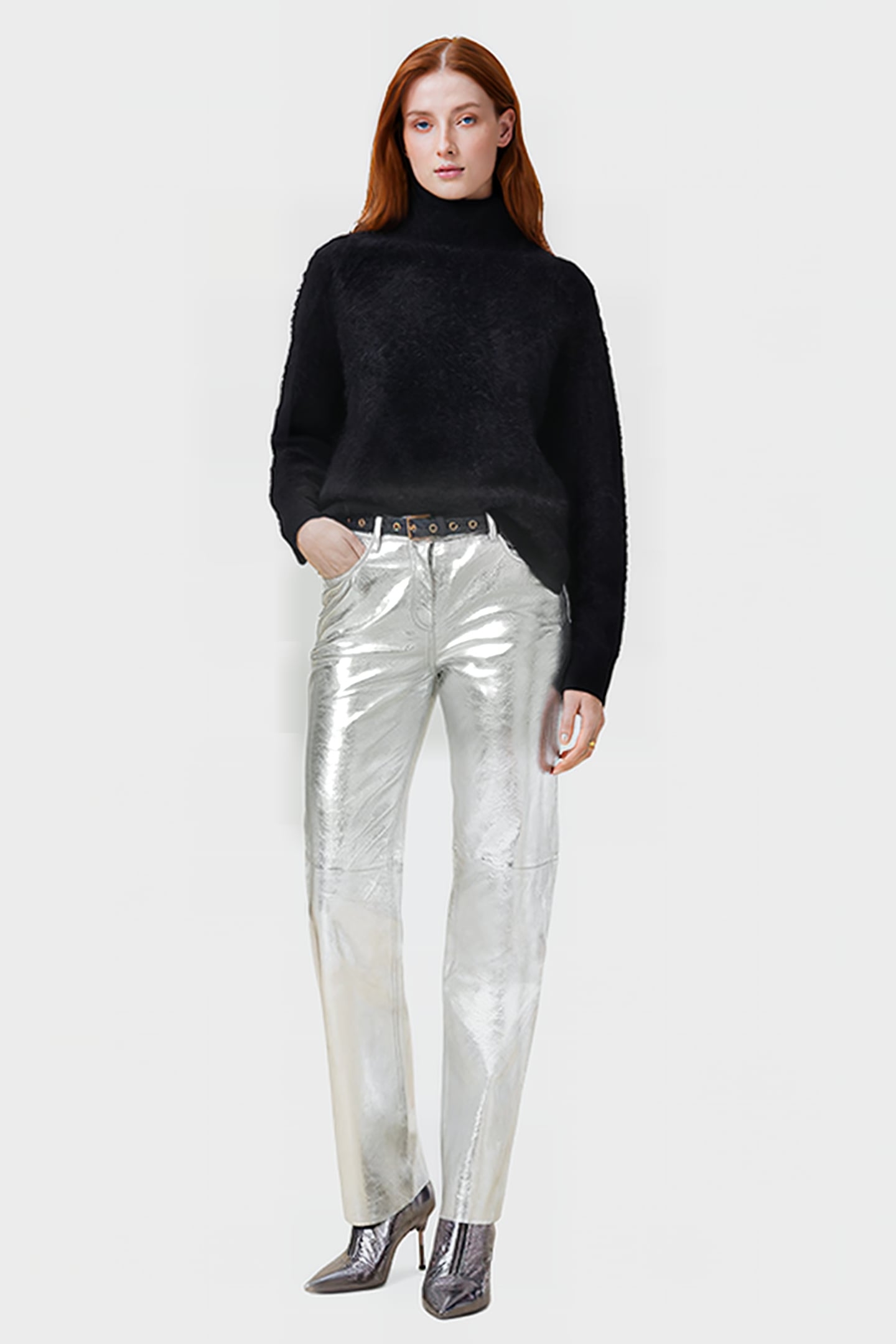 SAIGE FOIL TROUSER SILVER 3