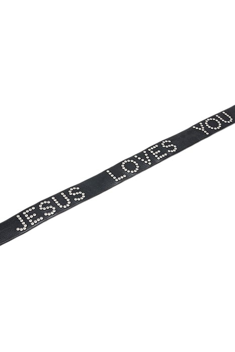 JESUS LOVES BELT BLACK/ANTQ NICKEL 8