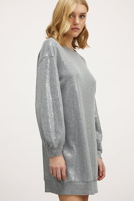 SHINY EFFECT PLUSH DRESS GREY 4