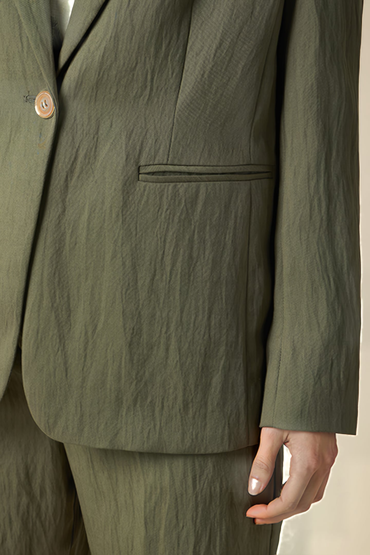 TENCEL-BLEND BLAZER GREEN 4