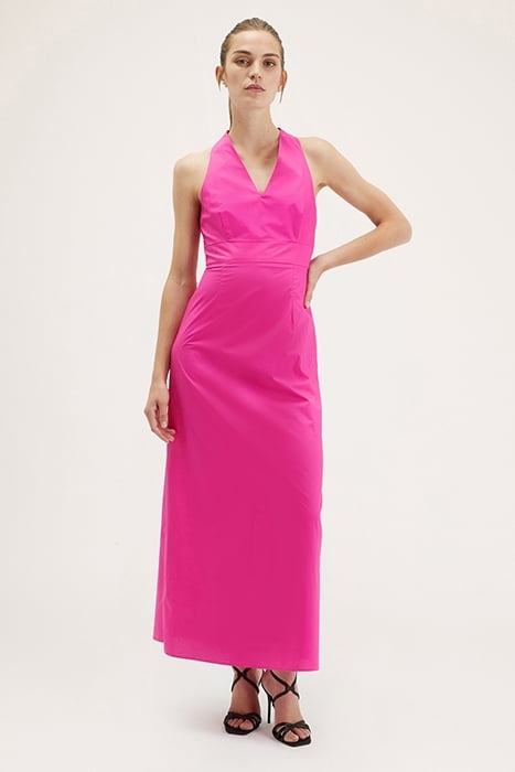 LONG POPLIN DRESS FUCSIA 1