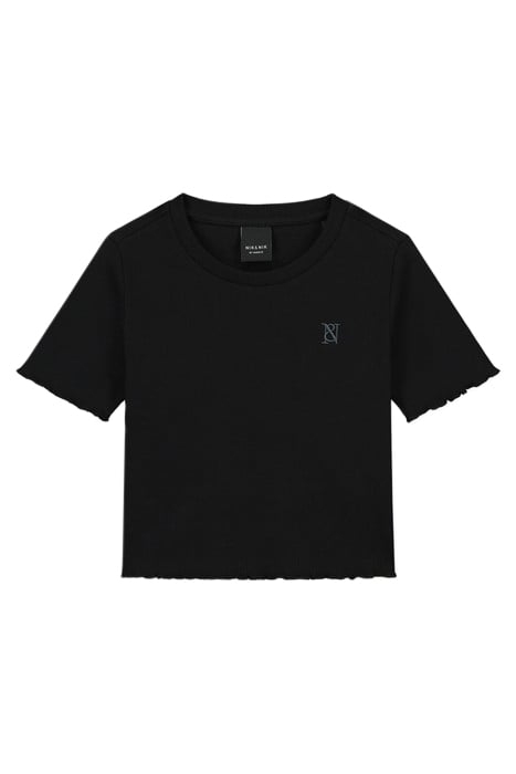 LETTUCE RIB T-SHIRT BLACK 1