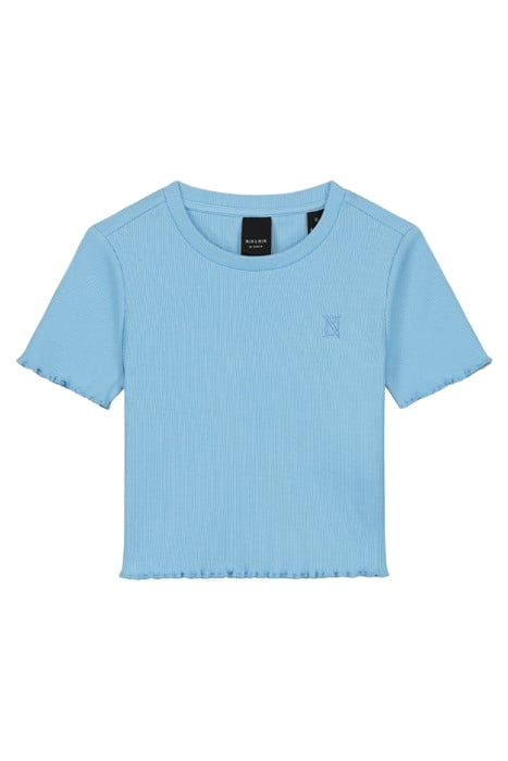 LETTUCE RIB T-SHIRT ATLAS BLUE 1