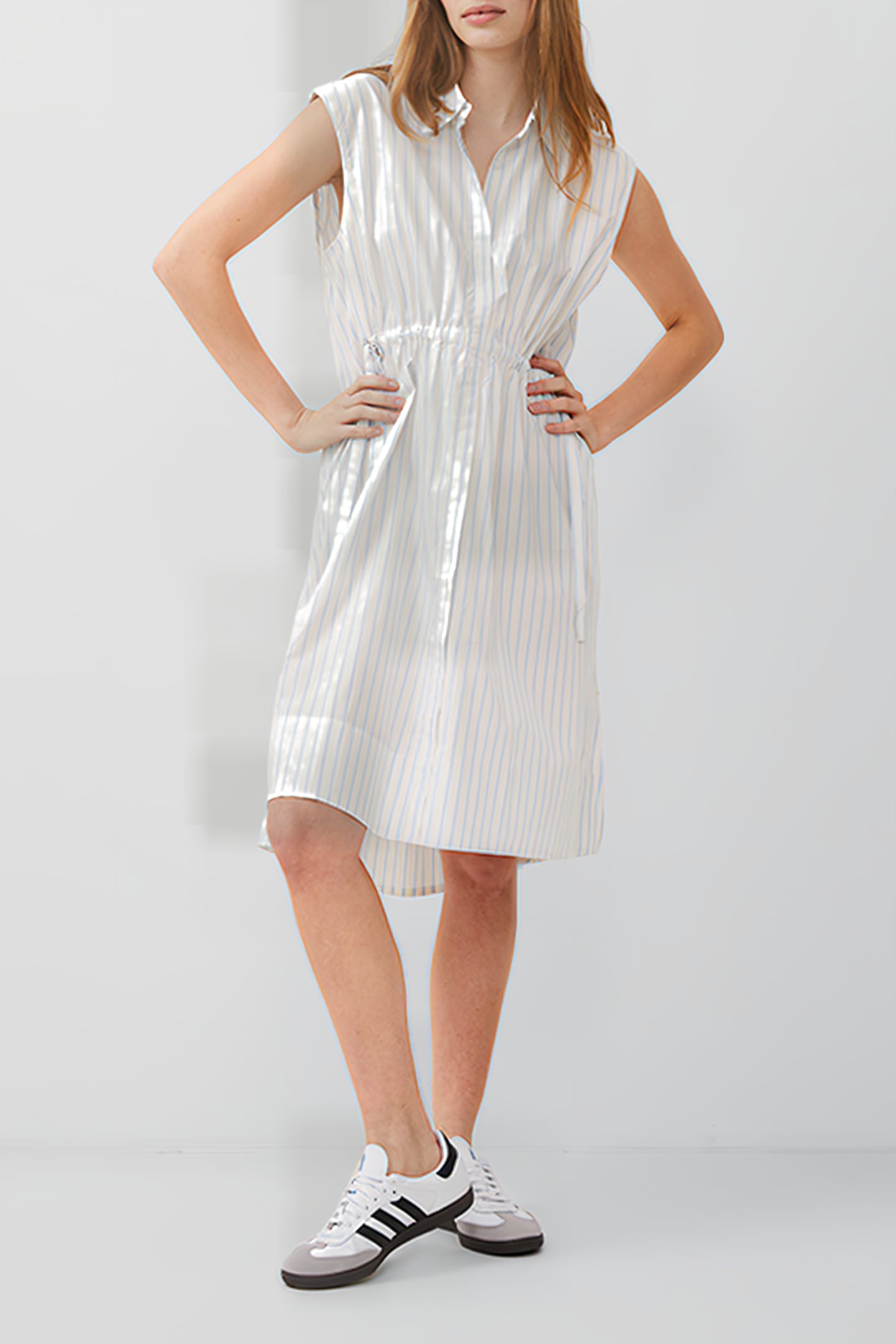RHODES POPLIN STRIPE SHRT DRSS WHITE/CASHMERESTRIPE 1