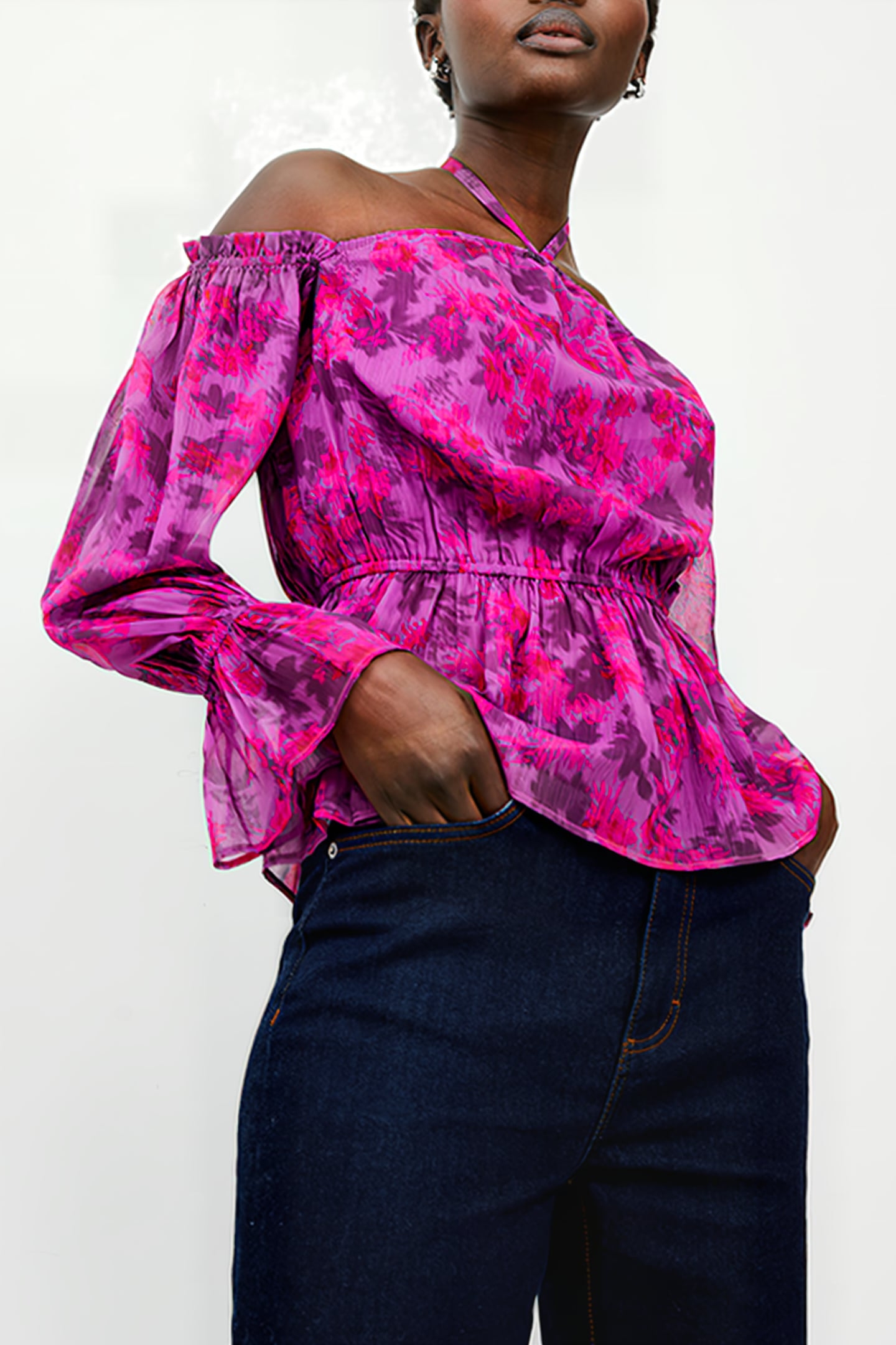 ARLA HALLIE CRINKLE BLOUSE MEADOW MAUVE 3