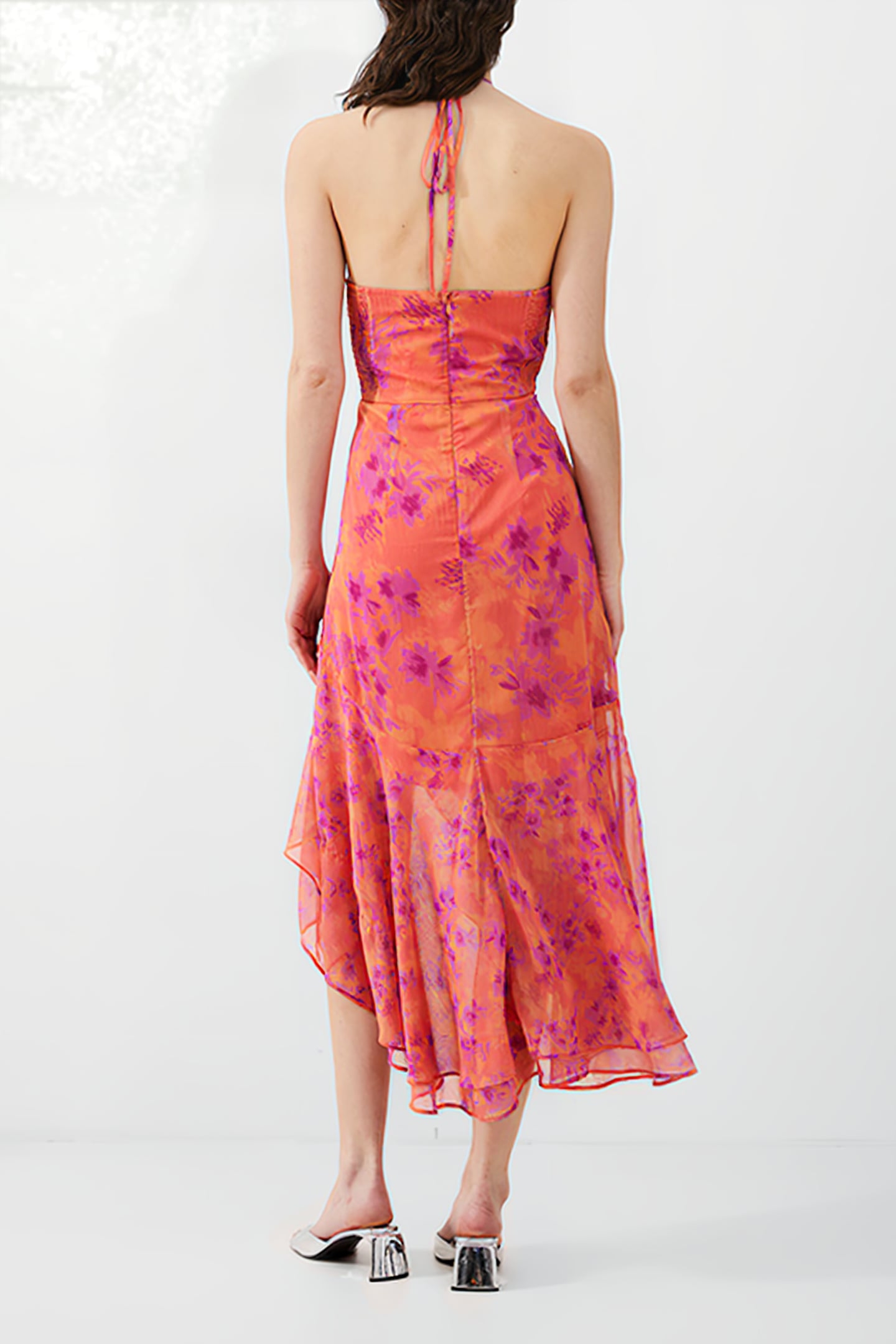 ARLA HALLIE CRINKLE RUFFLE CORAL 2