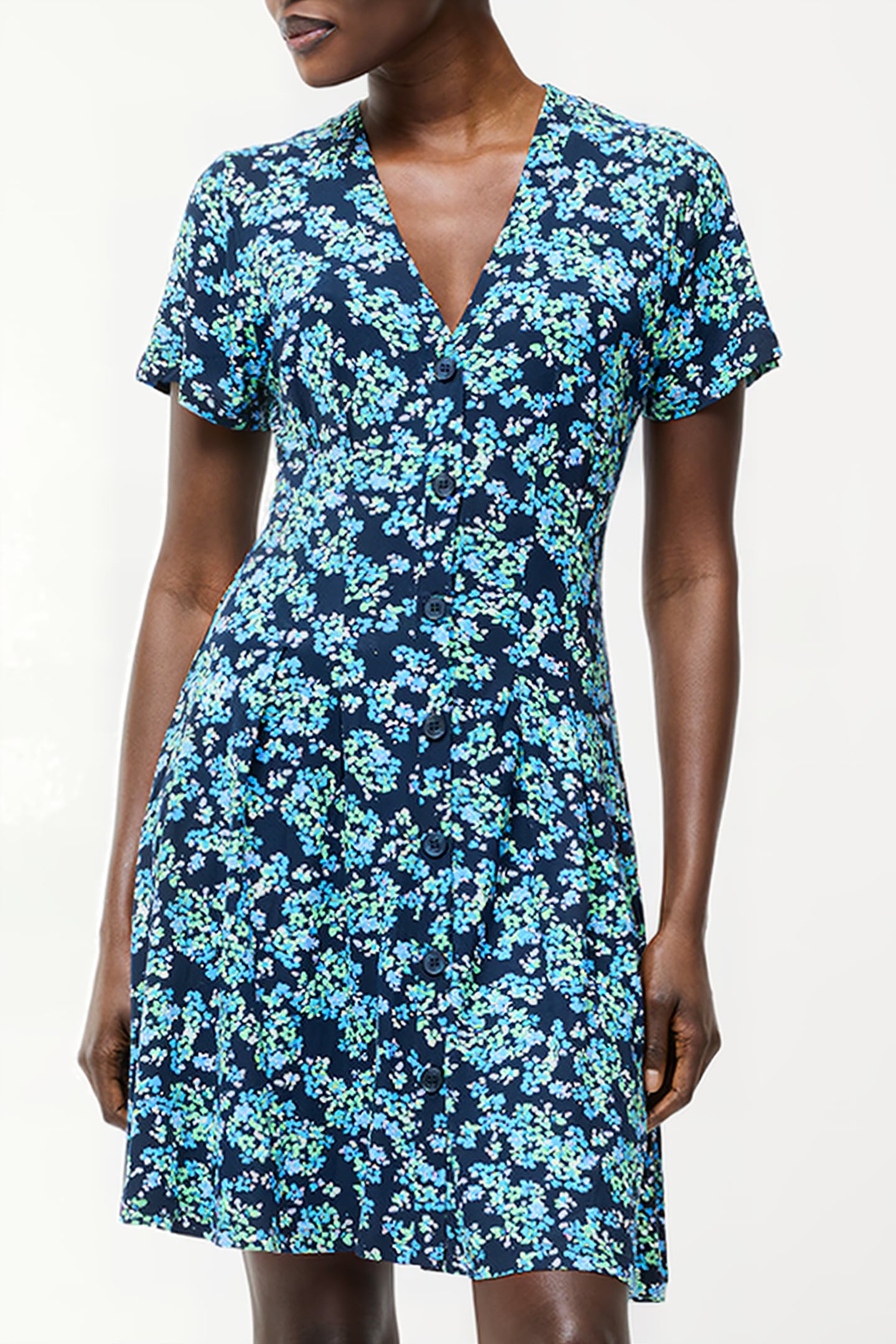 BENEDETTA FLIPPY DRESS MIDNIGHT BLUE MLT 1